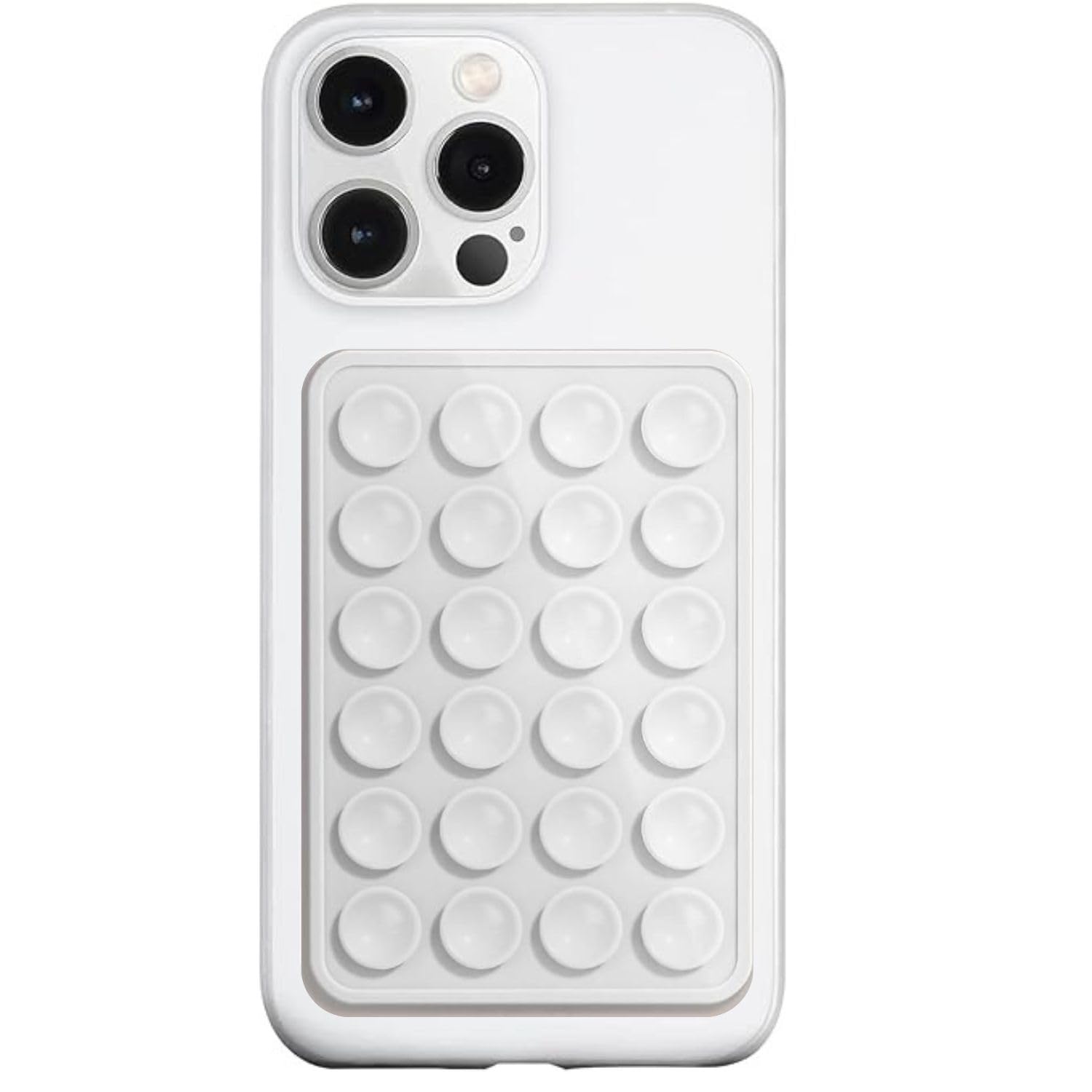 Suction Phone Case, Phone Suction Sticker, Silicone Suction Phone Case for Hands-Free Mobile Accessory Holder Grip, Video Phone Accessory Compatible Mirror, Shower (Pack of 1) (White)-image-41