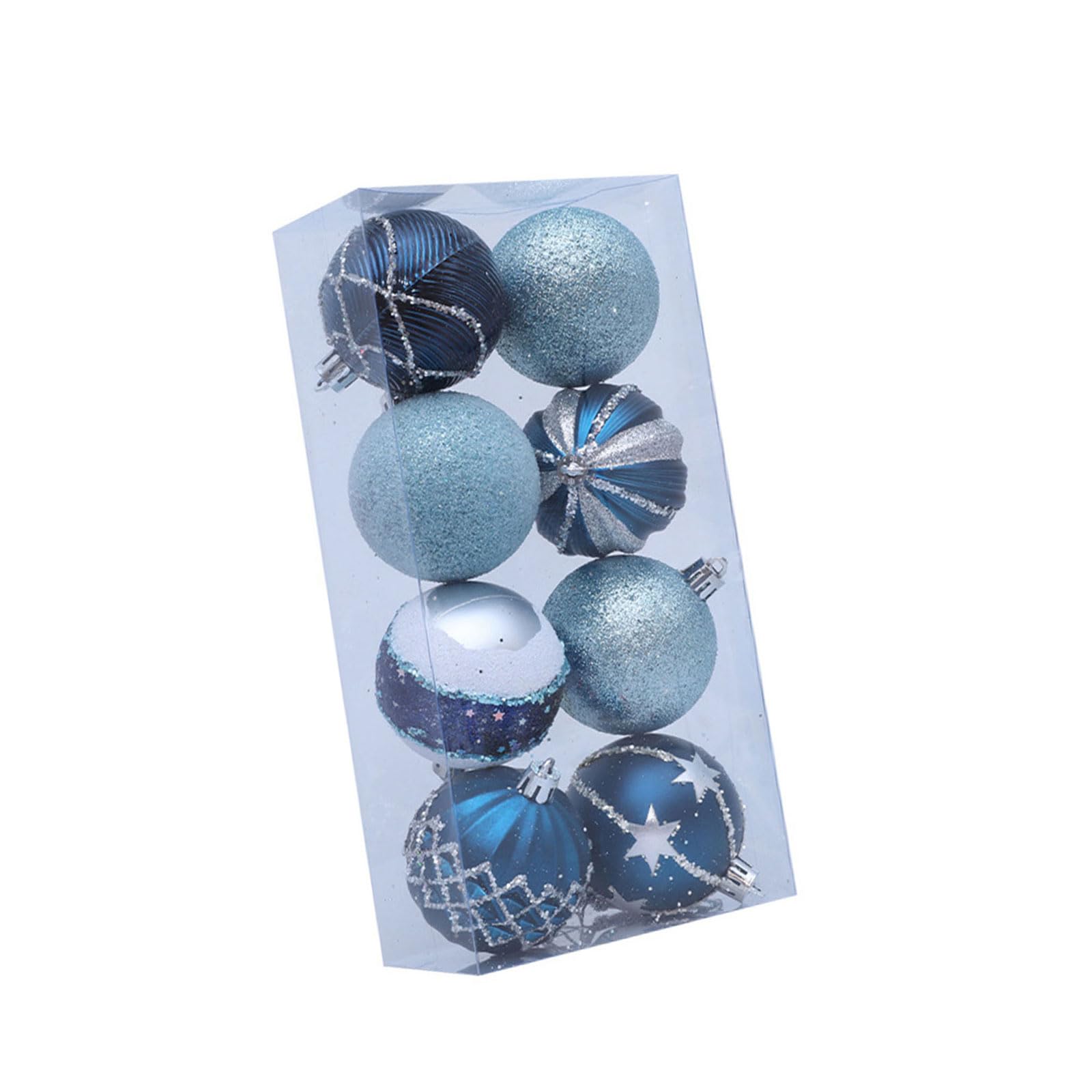 Carotoe Late Night Blue Christmas Ball Ornament Glittering Hanging Balled Festival Trees Ornaments For Indoor Outdoor Holiday Party Decorations Christmas Tree Decorations
