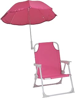 Redmon Beach Baby KIDS Umbrella Chair For Relaxing, Hot Pink 14W x 12D x 36.75H