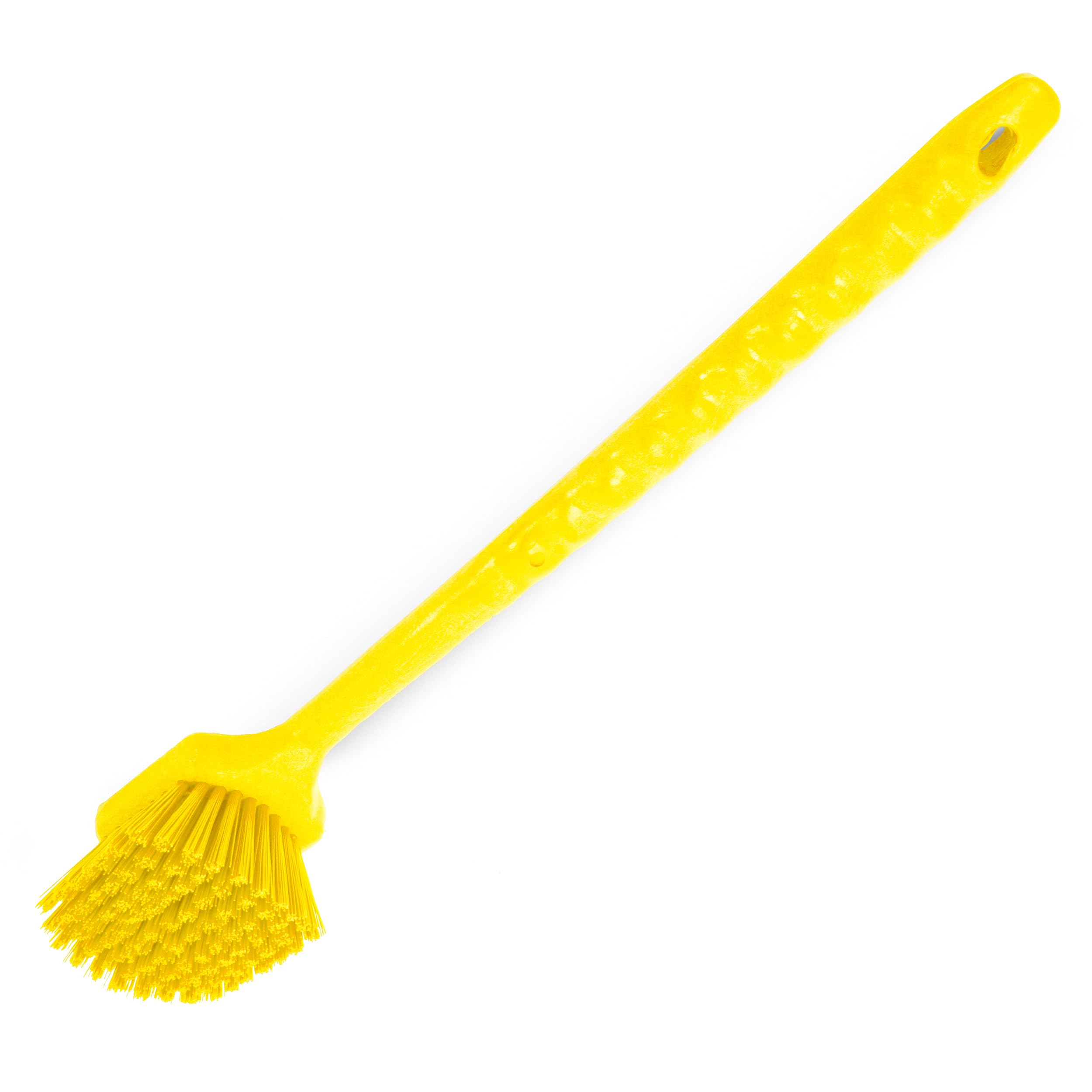 Carlisle FoodService Products Sparta 40501EC04 Plastic Large Scrub Brush, Kitchen & Utility Brush with Long Handle, 20 Inches, Amarillo, Plástico (Manillar), Nylon (cerdas), 6 Count