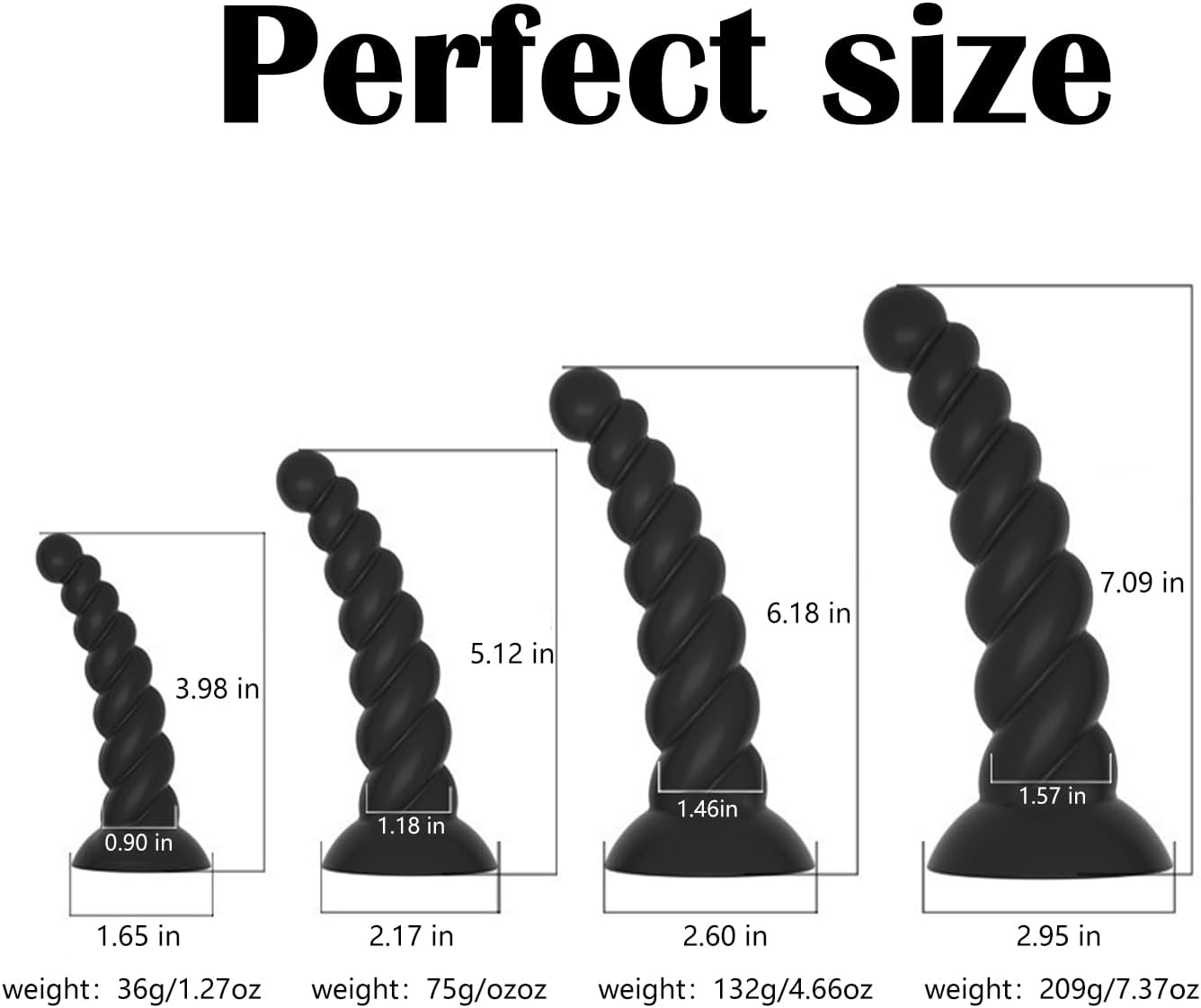 4PCS Anal Plug Set with Strong Suction Cup Butt Plug for Hands-Free Play Buttplug Anal Beads Prostate Massager Dildo Anal Tunnel for Women Men＆Beginners Adult Anal Beads Sex Toy BDSM