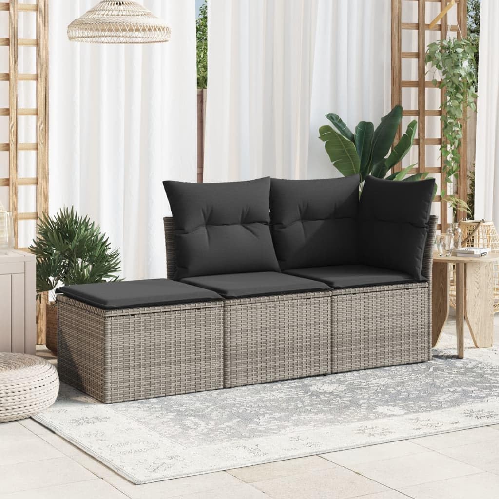 Générique Tabouret de Jardin avec Coussin Gris 55x55x37 cm résine tressée,Meubles,Mobilier de Jardin,Poufs d'extérieur,366119