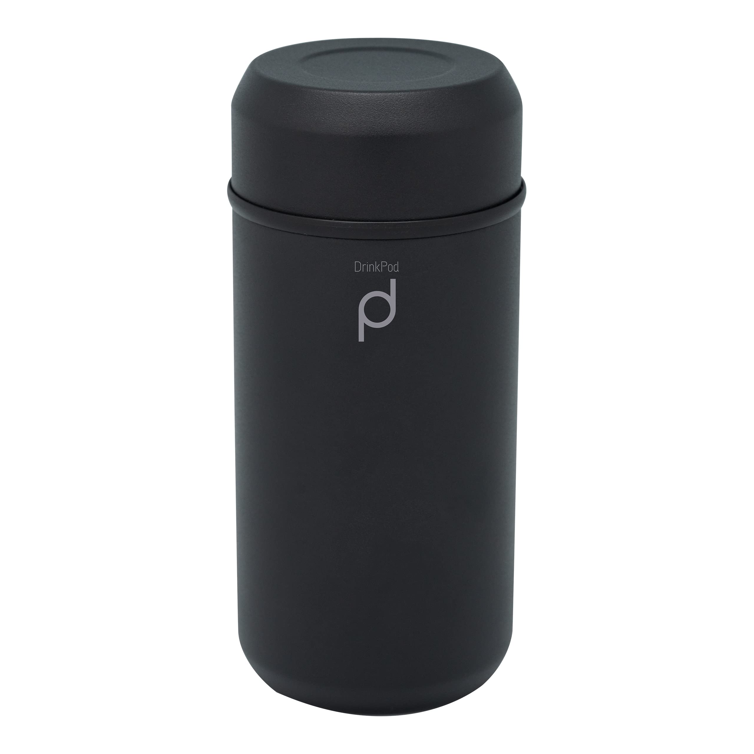 Drink Pod Vacuum Insulated Flask, Onyx Black, 350ml