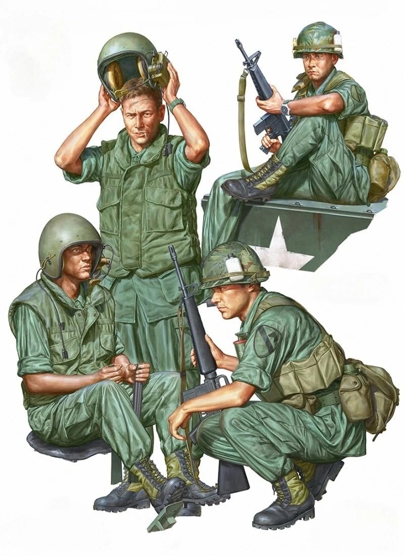 1/16 Scale Resin Figure Model Kit Armored Personnel Carrier Crew & Infantrymen 4 Figures (No Car) Unassembled Unpainted