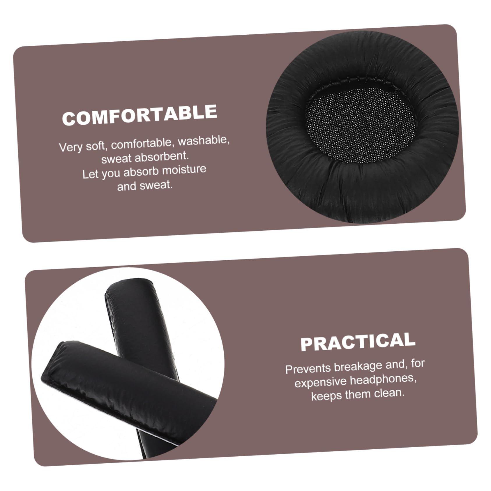 DOITOOL 5 Juegos Auriculares de algodón Esterilla Alfombrilla Pad Auriculares Orejeras Paneles de Pared de Madera Almohadillas Auriculares Cubierta de Esponja Fundas de Esponja Monitor Haz