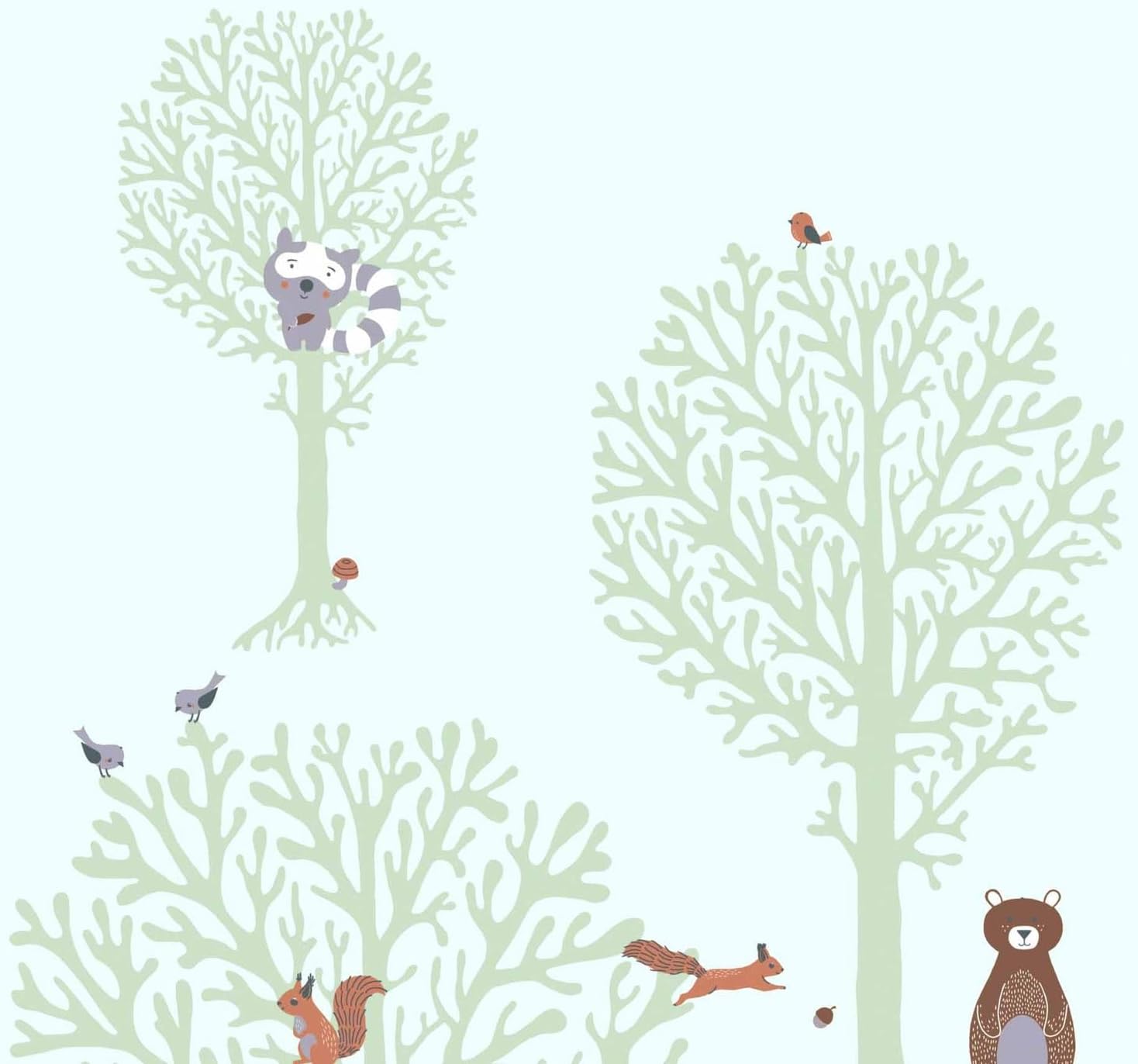 A.S. Création Forest Wallpaper Little Love Non-Woven Wallpaper 10.05 m x 0.53 m Green Brown Grey Made in Germany 381342 38134-2