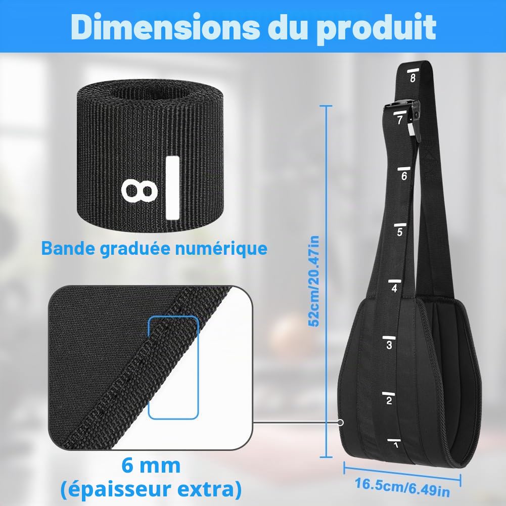 AUYAO Boucles pour Abdominaux, Sangles de Bras Suspendues avec Mousqueton et Rembourrées, Slings pour Barre de Traction, Appareils D'entraînement Abdominaux pour Hommes Femmes