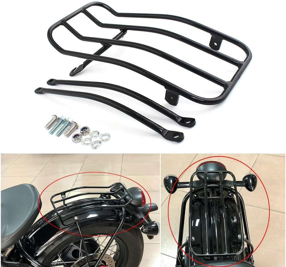 Rear Fender Solo Seat Luggage Rack Fit for Triumph Bonneville Bobber 2017-2021,Black