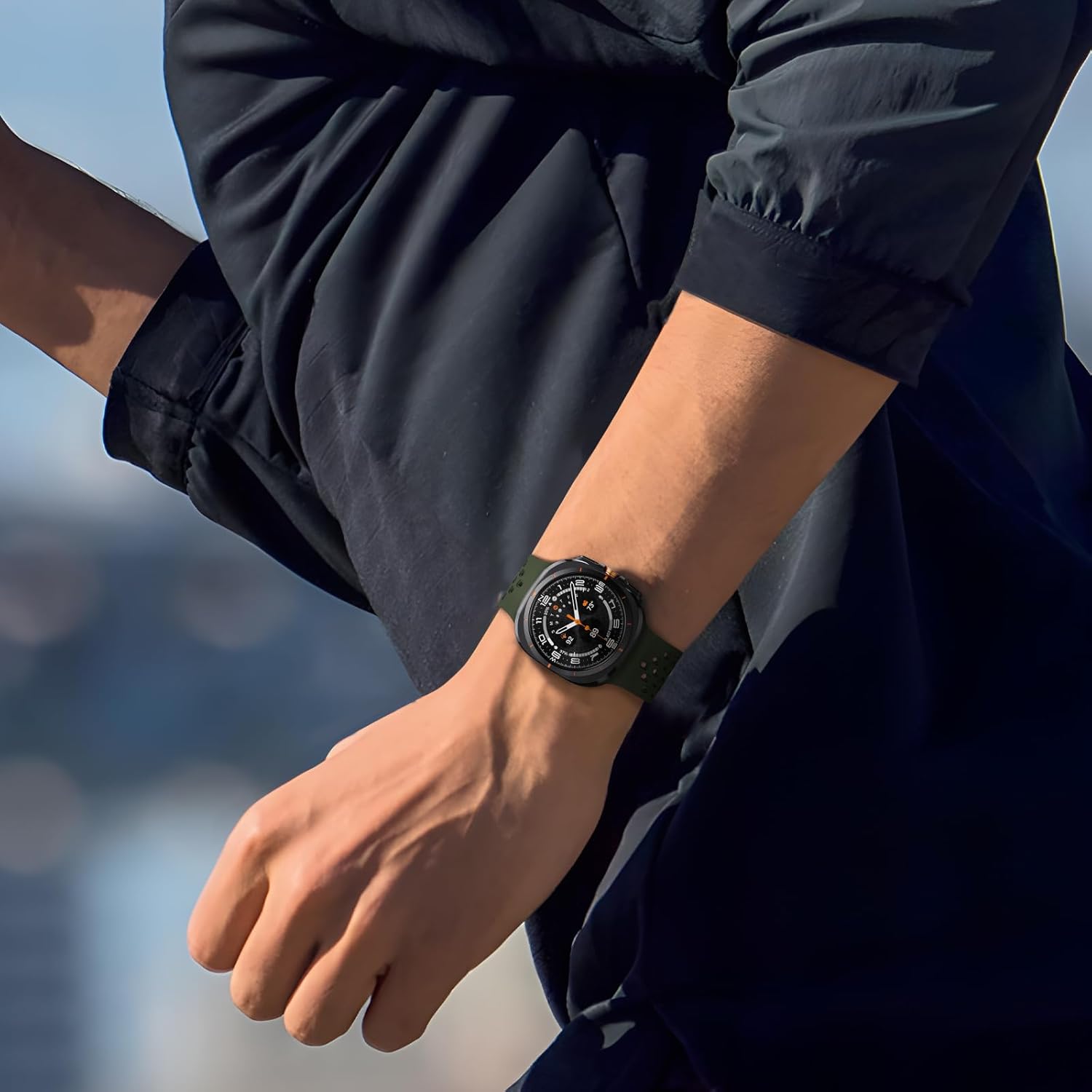 ANCOOL Compatible with Samsung Galaxy Watch Ultra Band 47mm, Silicone Magnetic Breathable Band for Samsung Galaxy Watch Ultra Bands Men Women, Black+Dark grey+Army green - Image 7