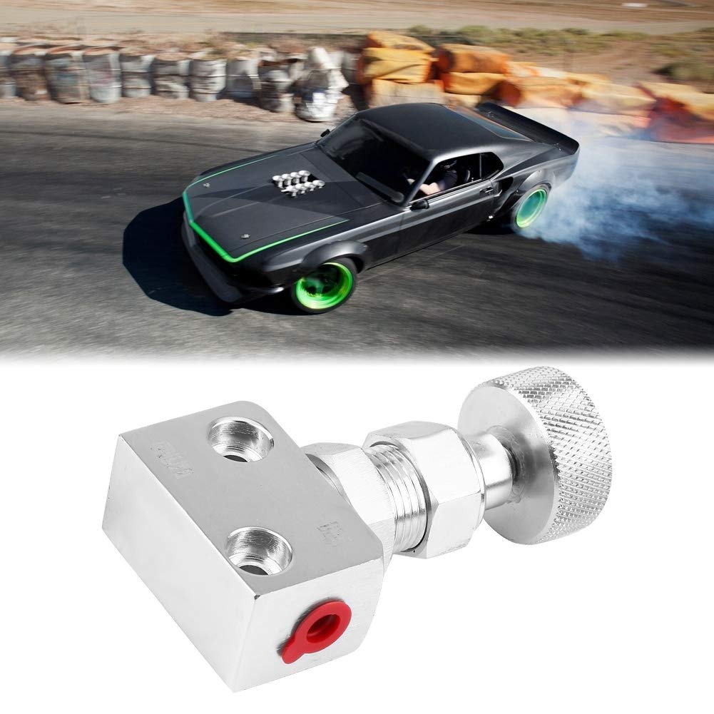 KIMISS Regolatore di pressione universale per valvola dosatrice freni in alluminio per valvole di intercettazione freno Motorsport (Argento)=regolatore di frenata auto