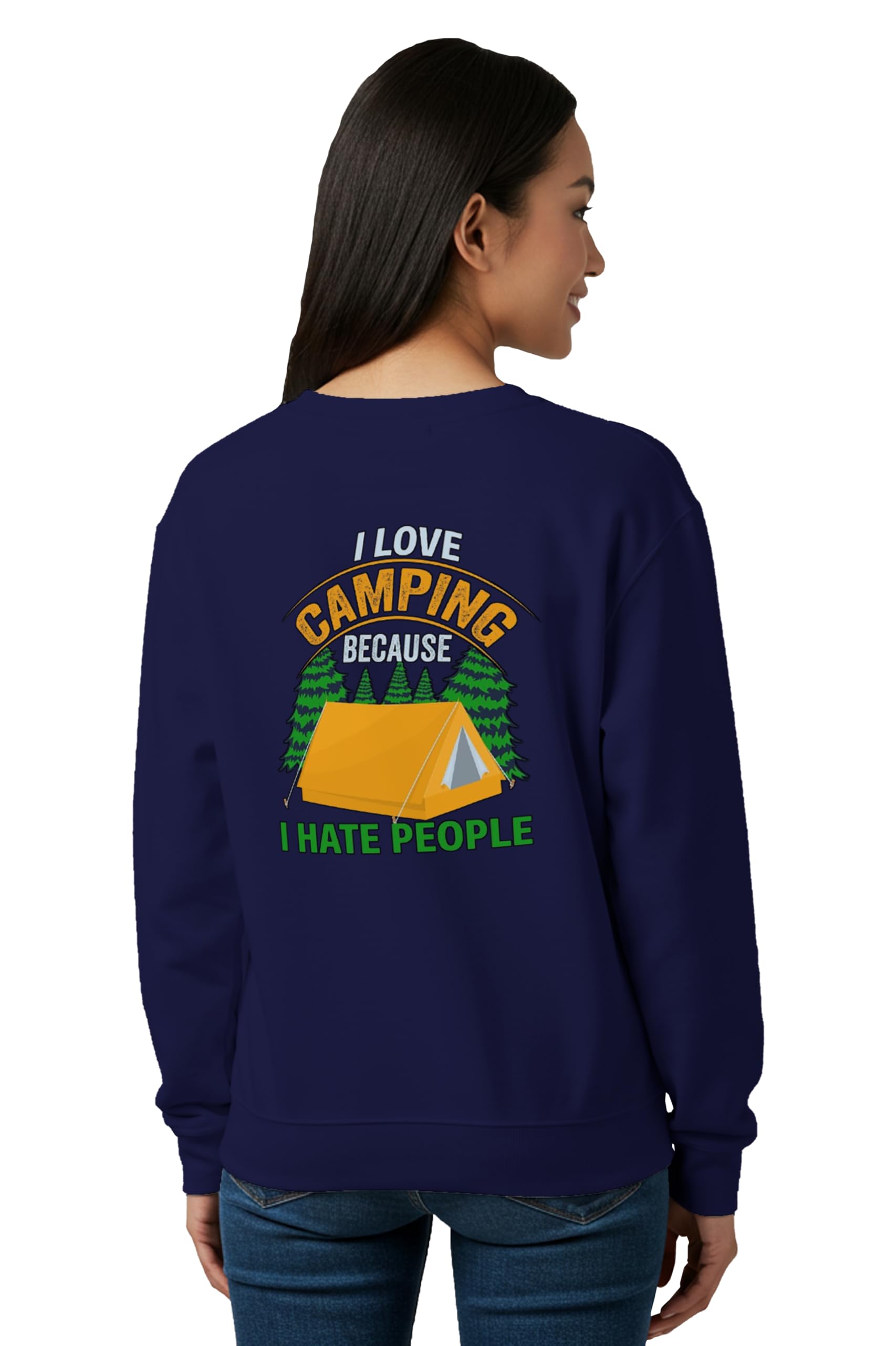 Sweatshirt for Woman I Love Camping Cotton Blend Graphic Print Full Sleeve Stylish Round Neck Regular Fit Gen Z Winter Sweatshirt-image-21