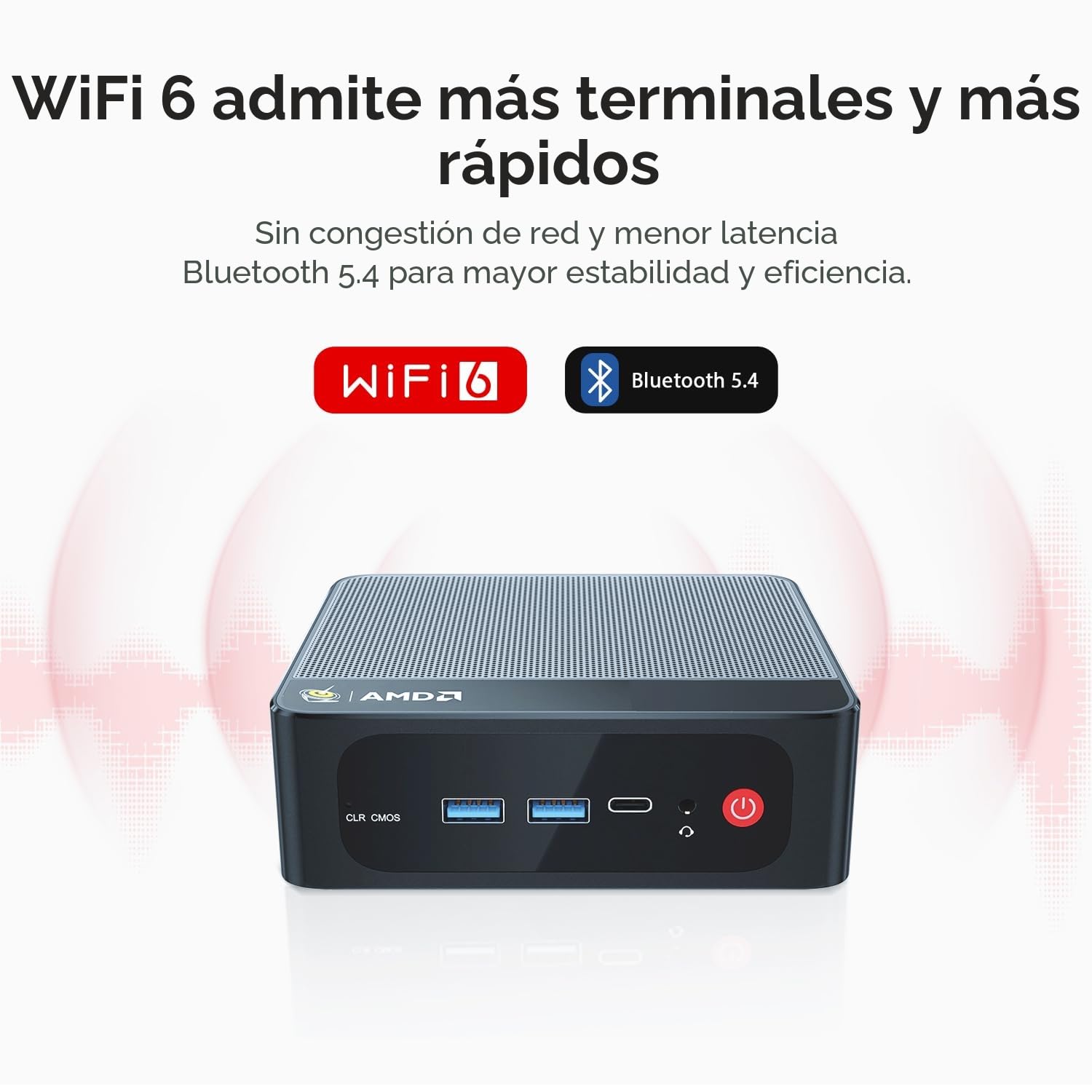 Beelink SER5 Pro Mini PC, AMD Ryzen 5 5625U (6C/12T, 4.3 GHz) Mini Ordenador de Sobremesa, 16 GB RAM DDR4, 480 GB SSD, USB3.2, 2.5 G LAN, WiFi 6, BT5.4, hasta Tres Monitores con HDMI, DP, USB-C