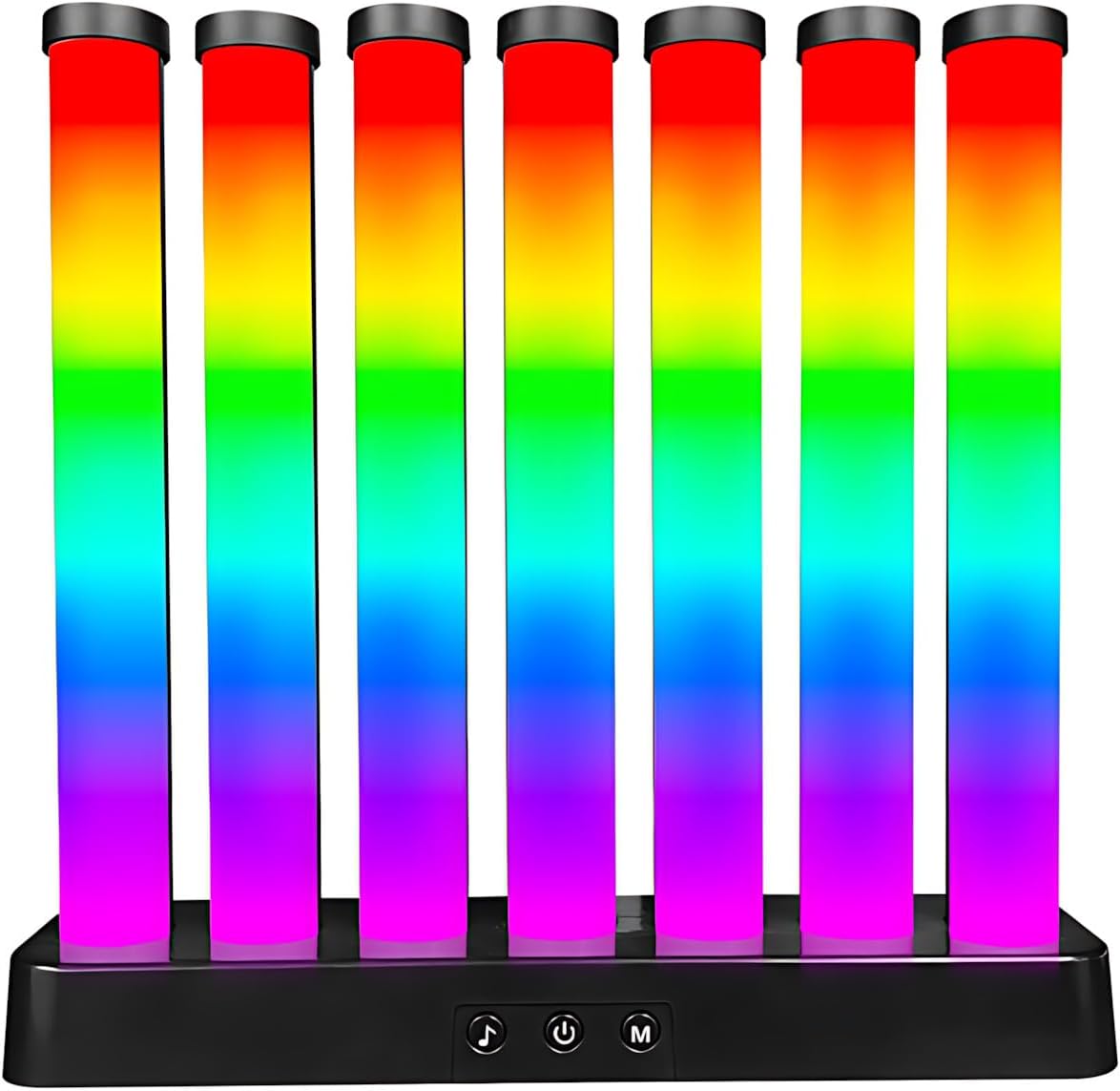 RGB LED Lights - Music Sync RGB Gaming Light, USB Powered Ambient Desk Lamp for Gaming, Pictures, PC, Room Decoration (Flat)