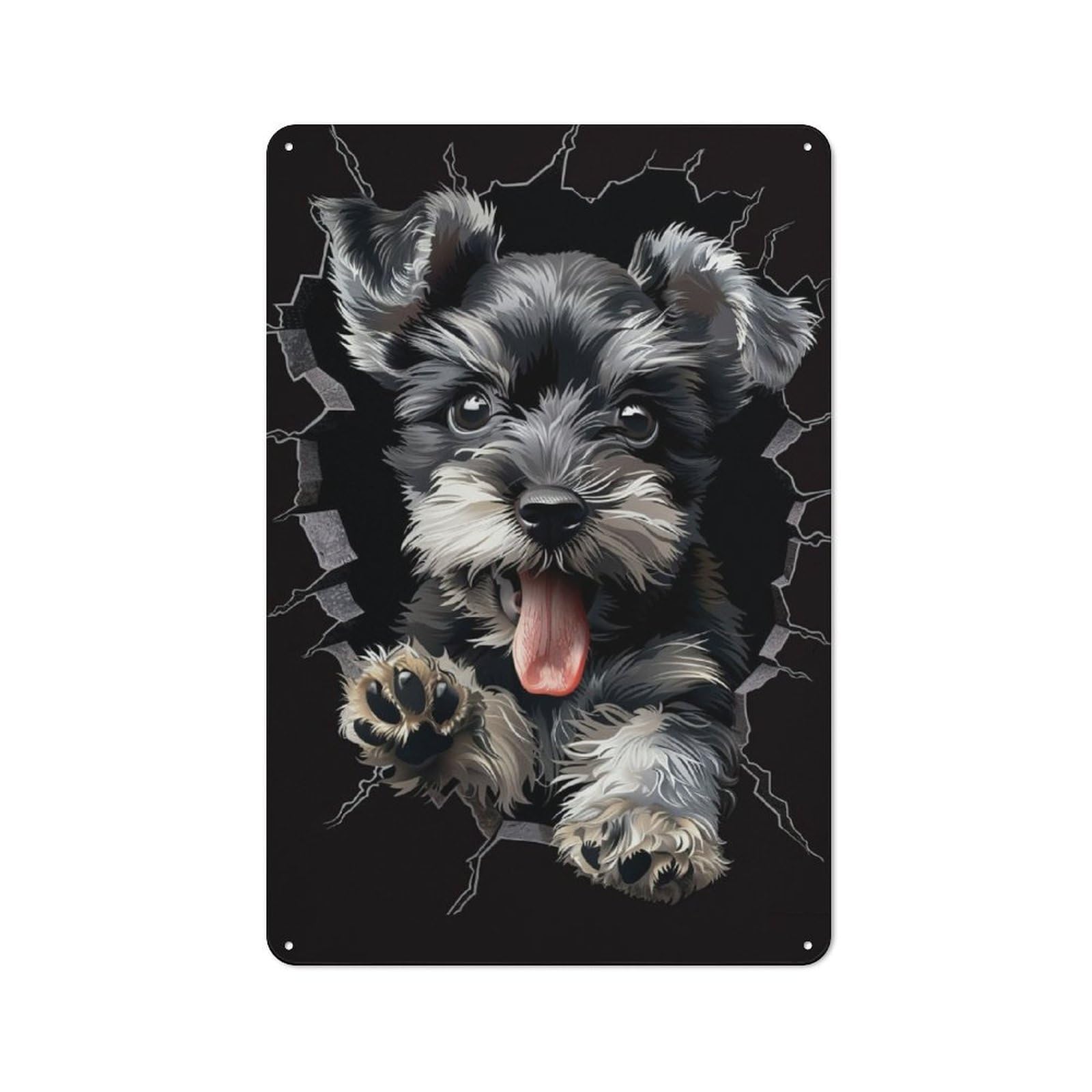 Junmoney Miniature Schnauzer For Garden Room Or Summerhouse, Retro Metal Sign 30X20cm, For Metal Sign Collectors, For Vintage Wall Decor Fans