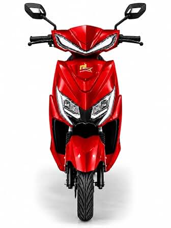 EOX E2 Low Speed Electric Scooter Non RTO with 60-70Km Range, Portable Lithium Battery & Charger (Red Colour)