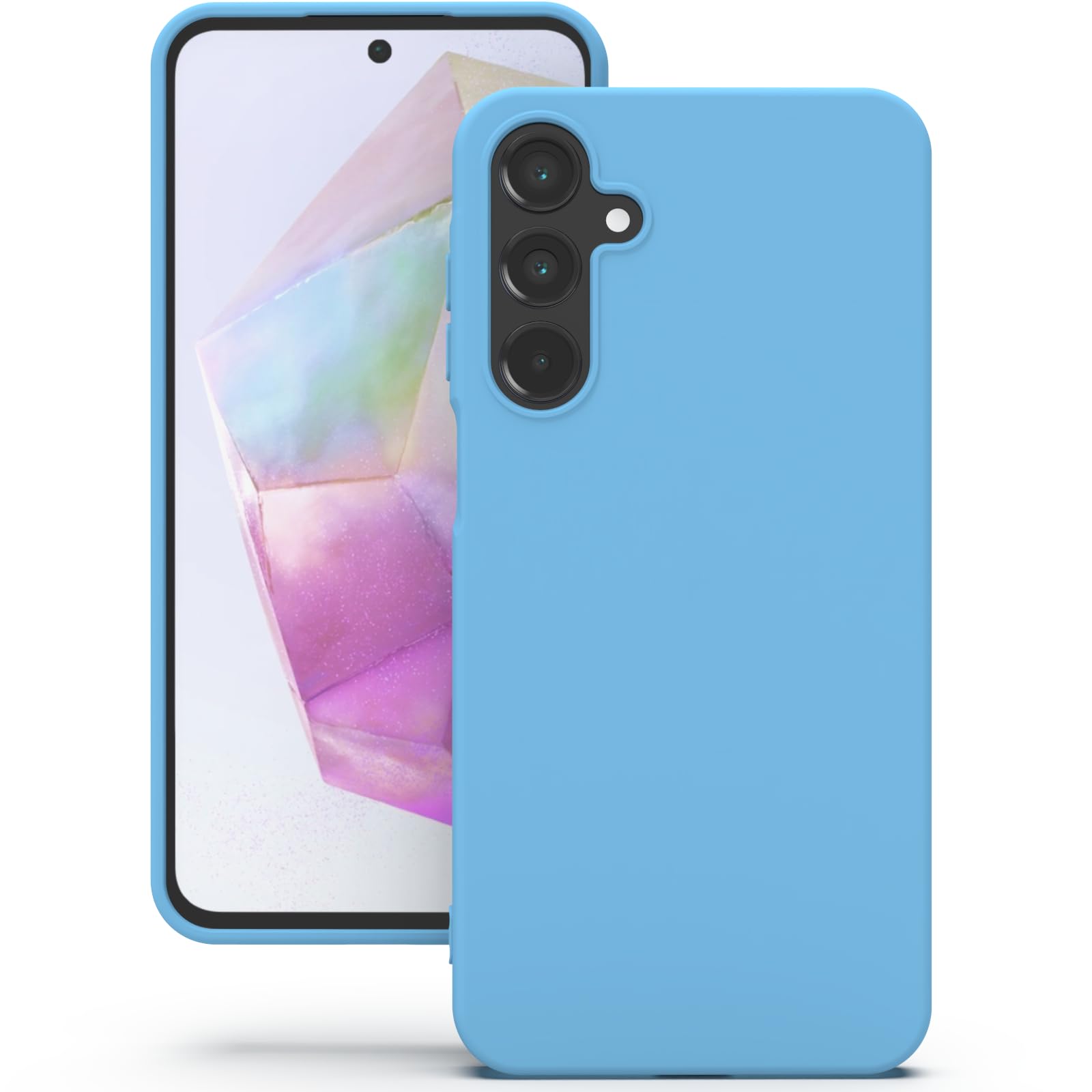 YATWIN Silicone Back Case for Samsung Galaxy A35, Soft-Touch Phone Back Cover for Samsung Galaxy A35 - Sky Blue
