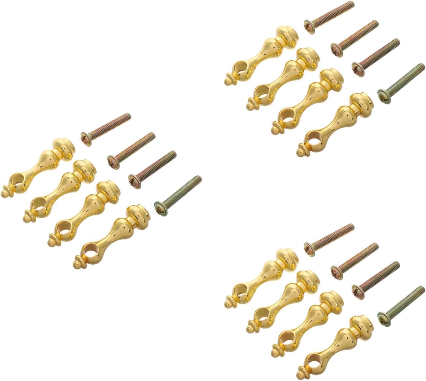Niltracy Multicolor 12Pcs Railing Bracket Spindles Furniture Connectors, Gold Metal Post End Caps Railing Post Connector Cap Cabinets Metal Gallery Spindles For Glass Furniture Cabinets