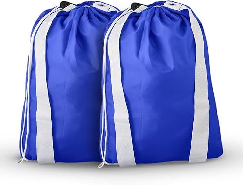 Bolsa para ropa sucia portátil con correa para el hombro, otro, Azul, L