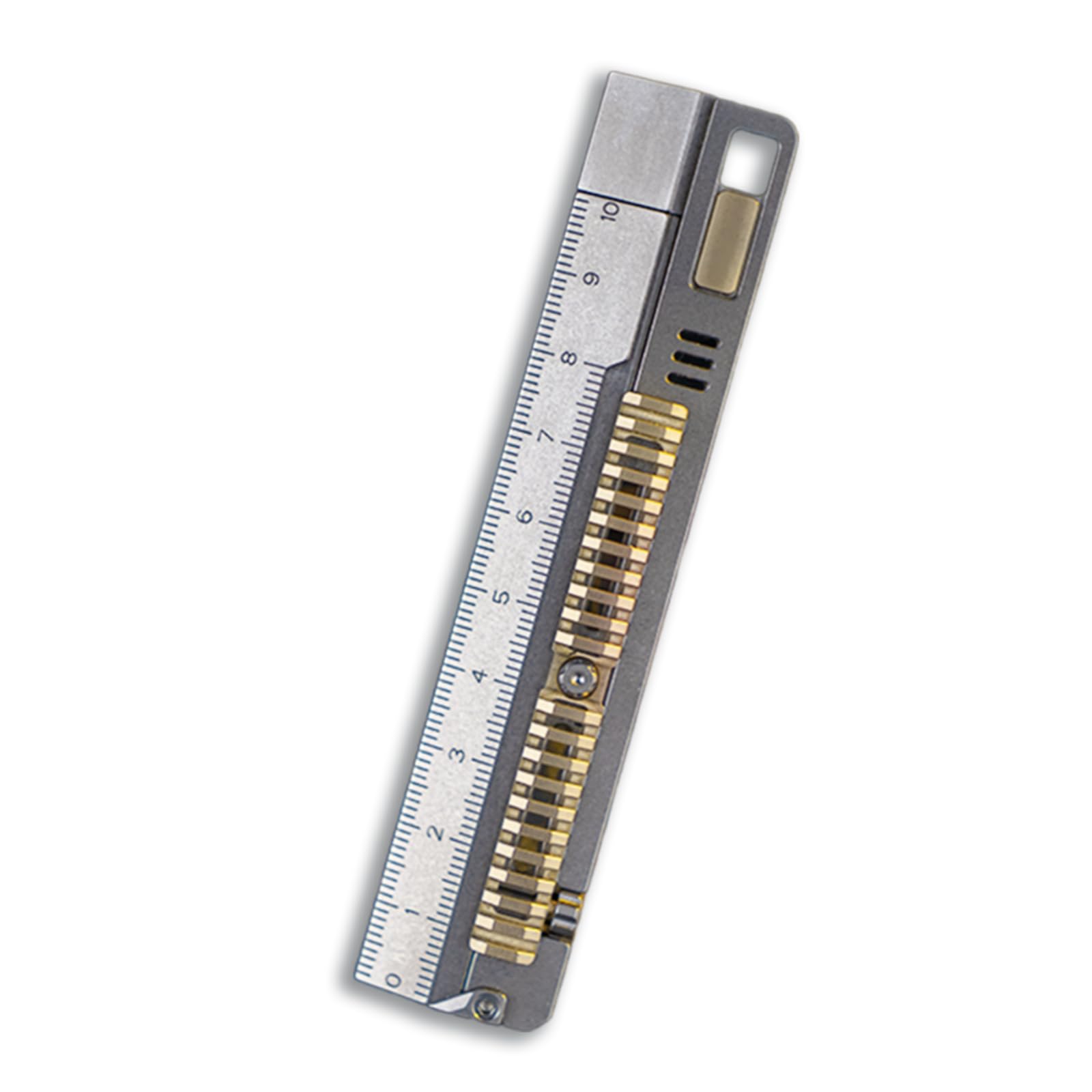 Titan-EDC-Lineal, Imperial 4+3" Kupferkern-Multitool Mit Magnetischer Ausrichtung, Verstellbarem Schraubenschlüssel Und Logarithmischer Skala, 11,5–18 cm Ausziehbar, Für Ingenieure