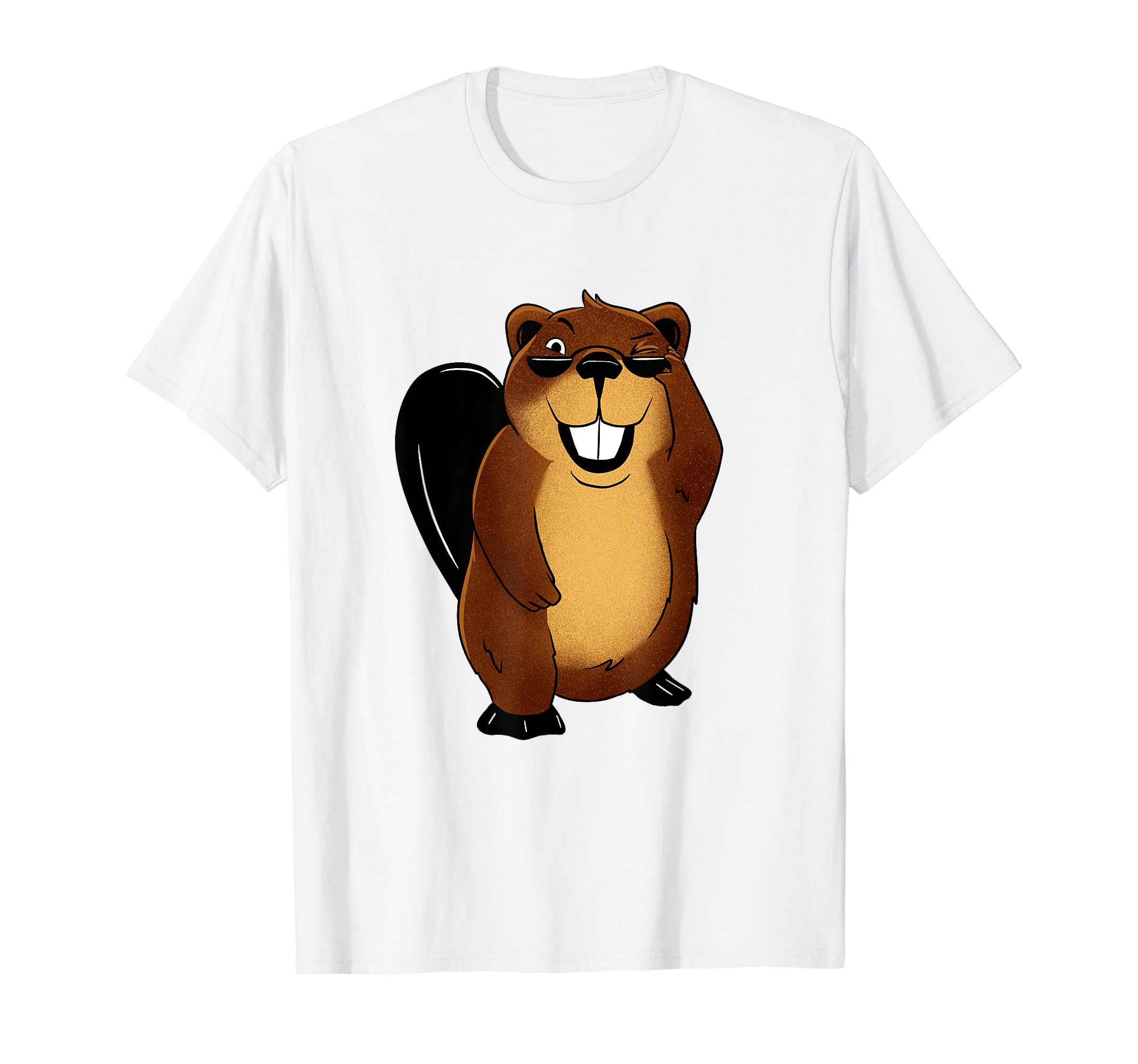 Eyecatching Beaver Playful Blinking Mascot T-Shirt