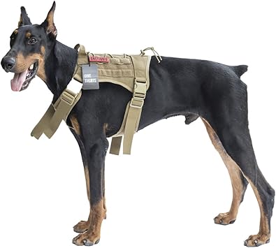 Amazon Onetigris犬用ハーネス かっこいい ジャケットベスト 犬服 訓練しつけ Molle対応 耐水加工 M 茶色 Onetigris 訓練士用スーツ セット 通販