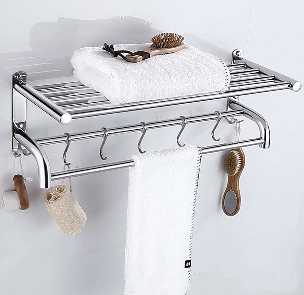 LMYSXAOZ Wall-Mounted Towel Rack Rail, Stainless Steel 304 Bathroom Three-in-One Multi-Function for Kitchen Office/60Cm The New