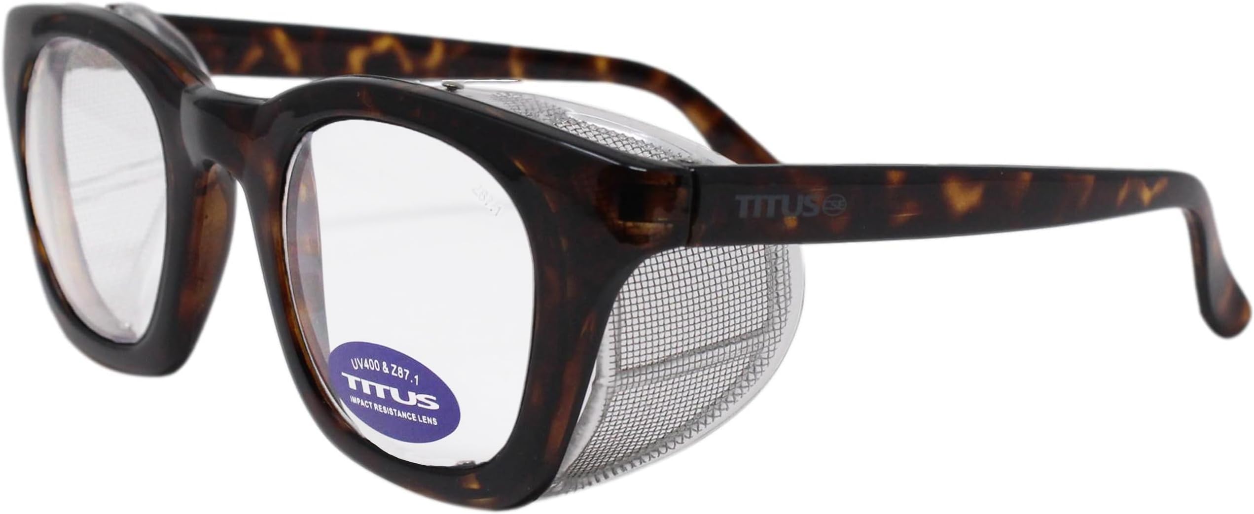 TITUS G12 Retro Style Safety Glasses Soft Folding Stainless Steel Mesh OR Color Matched Side Shield
