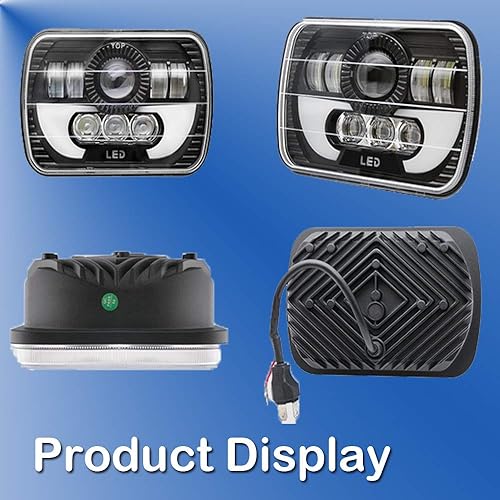 Miniatura 5 de Par de faros delanteros LED de 7 x 6 pulgadas con DRL Retangular sellado faro cuadrado para Ford Super Duty Truck F550 F600 F650 F700 F750 -