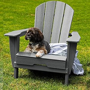 Folding Adirondack Chair, Premium All Weather Outdoor Patio Furniture, 21 Inch Wide Seat, Up to 350 lbs, Foldable Outdoor Patio Chairs, New Heritage Collection (Grey) Folding Adirondack Chair Premium All Weather Outdoor Patio Furniture 21 Inch Wide Seat Up to 350 lbs Foldable Outdoor Patio Chairs New Heritage Collection Grey