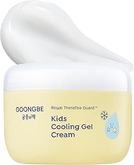 GOONGBE Kids' Cooling Gel Cream - Korean Kids Daily Quick Soothing and Cooling Moisturizer for Face and Body - Fresh Gel for Heated Skin with Cica and Allantoin - Allergen Free Scent, 3.38oz.