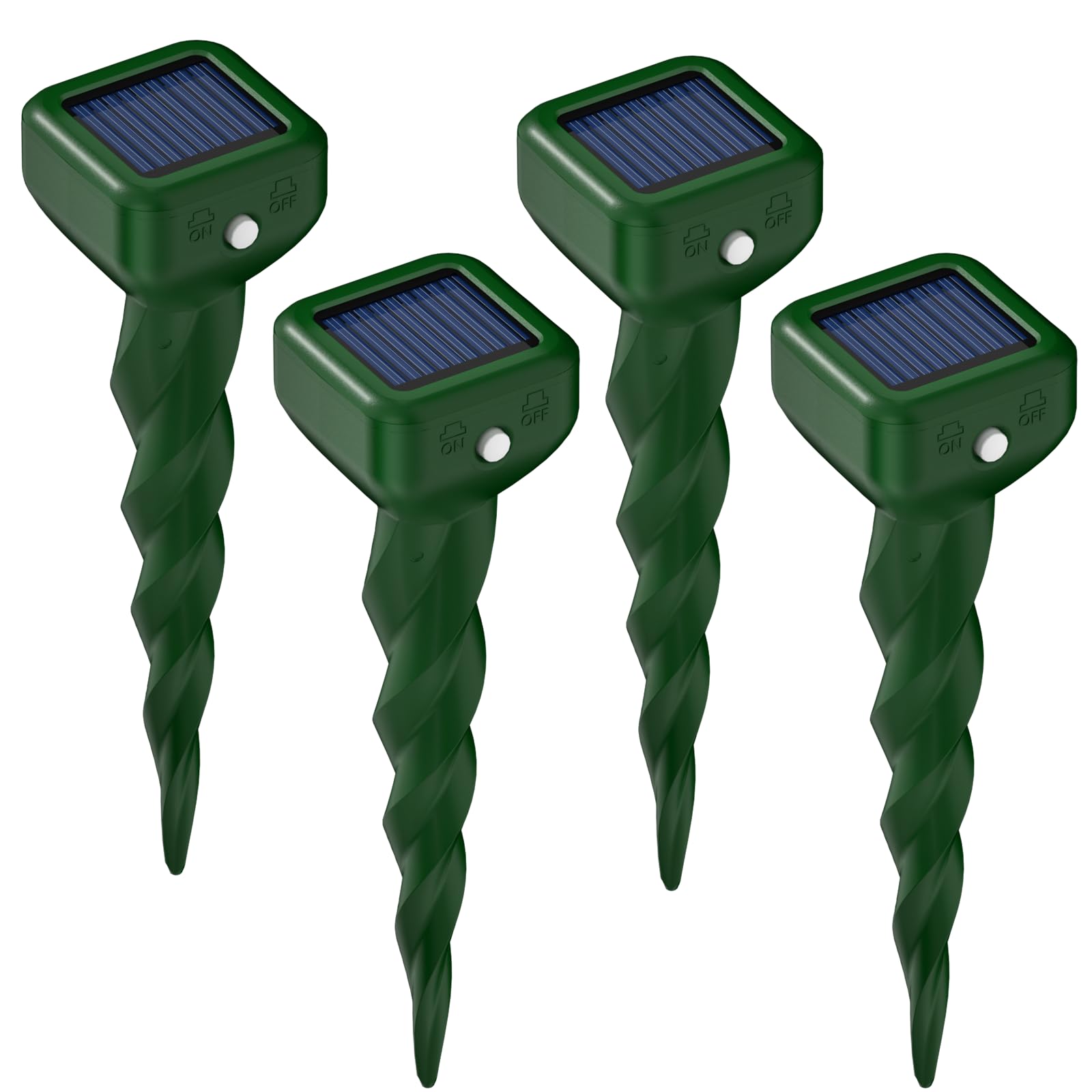 Anti-taupe solaire vibrant : stoppez les ravages des rongeurs et campagnols au jardin (Pack de 4)