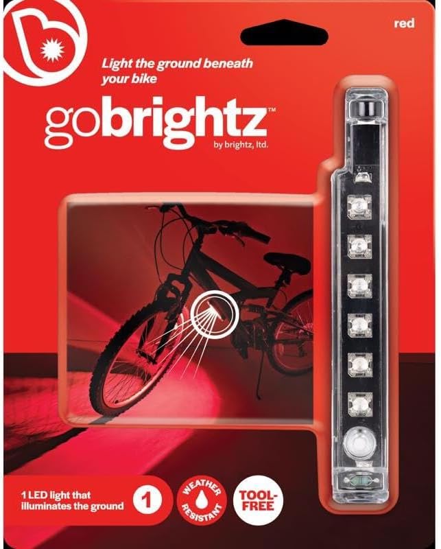 GoBrightz LED Bike Frame Light - LED Bike Frame Light for Night Riding - 4 Modes for Flashing or Constant Glow - Fun Safety Bike Accessories for Kids, Boys, Girls, Teens & Adults