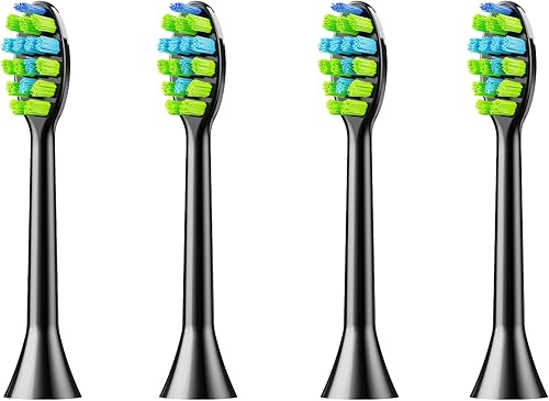 7AM2M 4 cabezales de cepillo de dientes eléctrico AM100/AM105C/AM111 solo para cepillo de dientes eléctrico 7AM2M (negro)