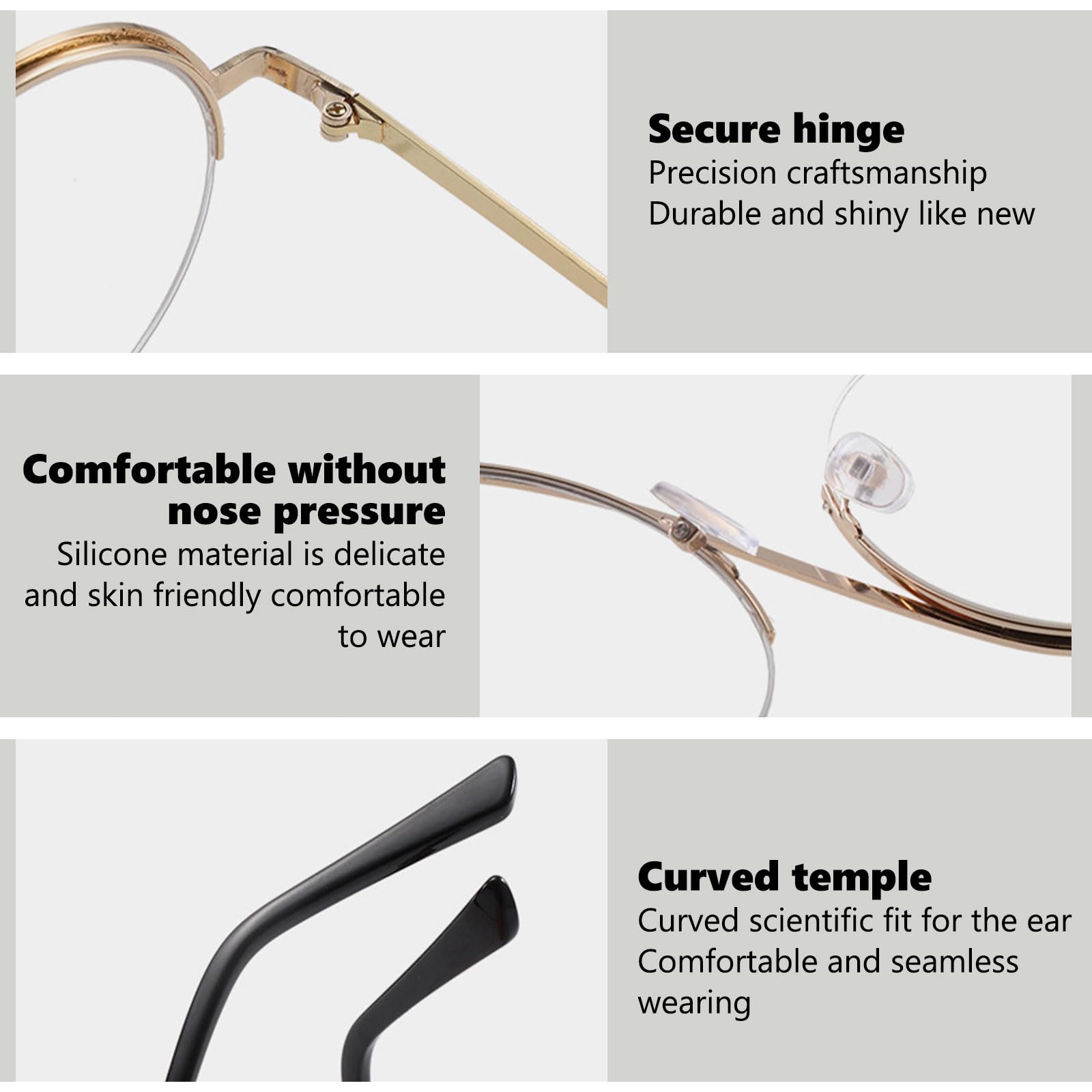 AIWXEEU Elphaba Glasses for Cosplay Witch Round Costume Eyewear, Black and Gold Frame Glasses for Halloween Parties Daily Outfit Photos - Image 4