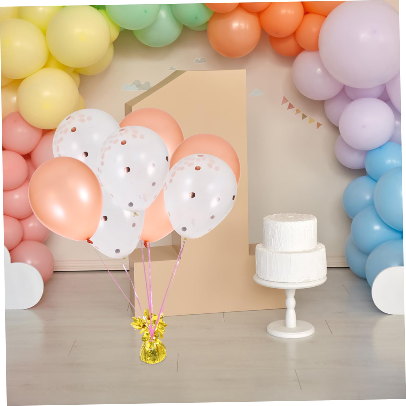Bloque de Peso para Globos de Aluminio Dorado 5 Piezas