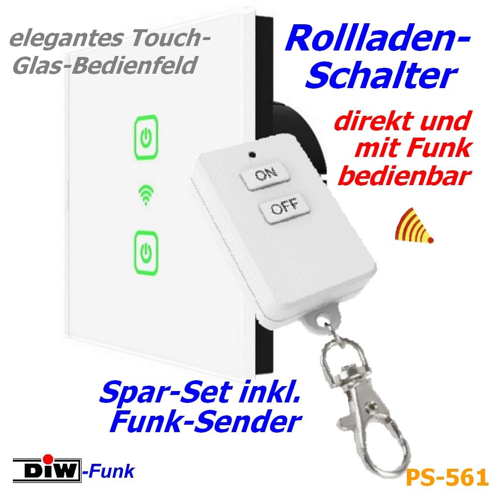 SPARSET PS-561 Funk Jalousieschalter DTRS-500 Touch Rollladenschalter funk jalousieschalter mit Fernbedienung Funk-Keysender DKS-10