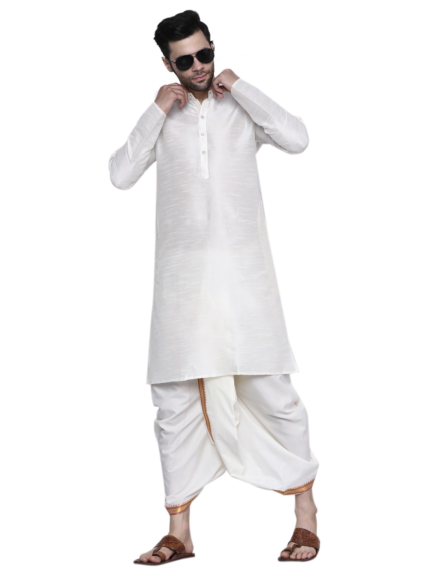 rameshwaram fabrics Dhoti Kurta Set for Men, Wedding, Pooja, Frestival - Men's Dress-picture-26