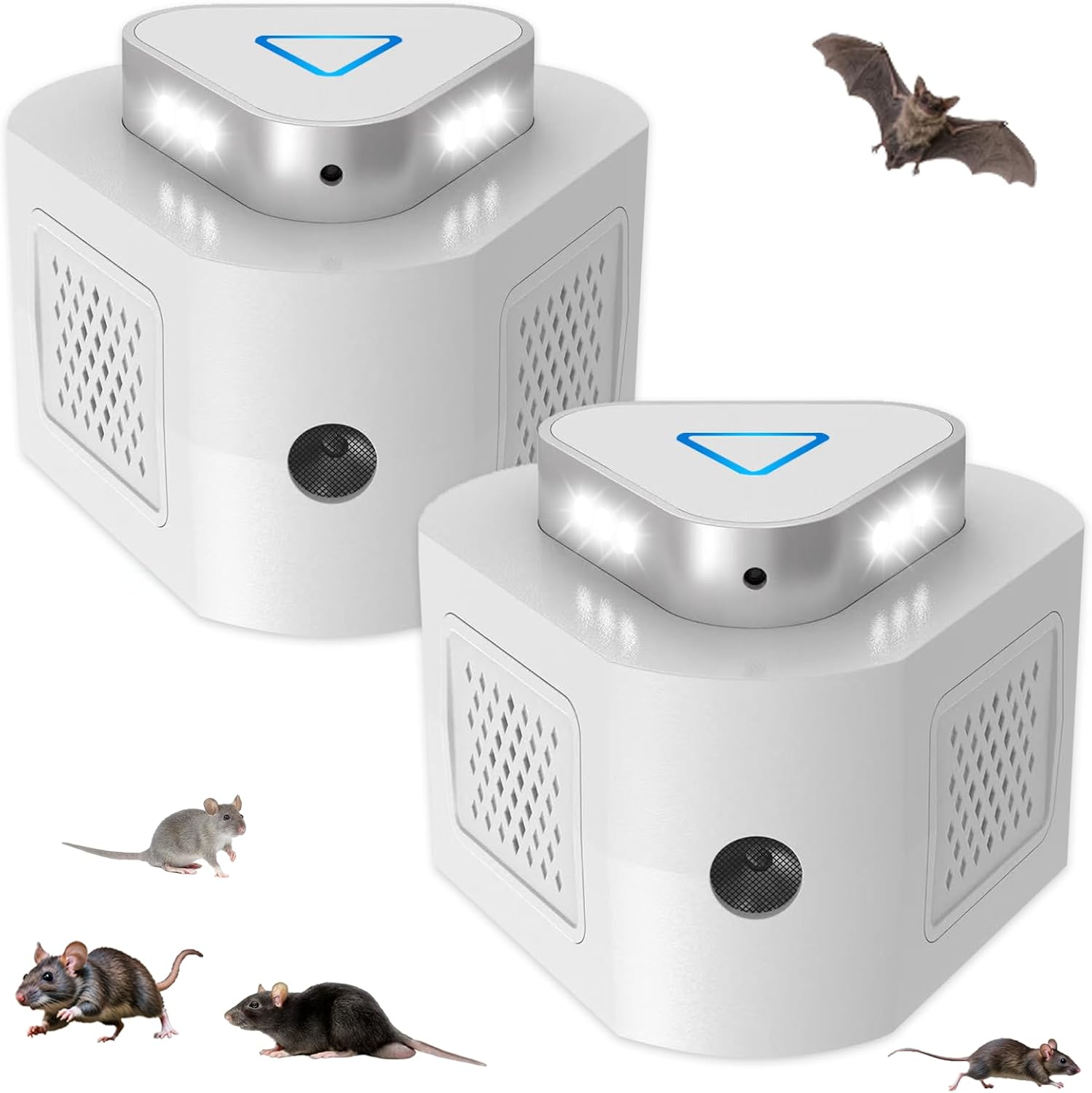 2 Packs Mice Repellent Ultrasonic Plug in Rodent Repeller Indoor, 360° Pest Control Indoor Pest Repellent, Mouse Deterrent for Home, Kitchen, Attic, Garage,4 Mode Switching