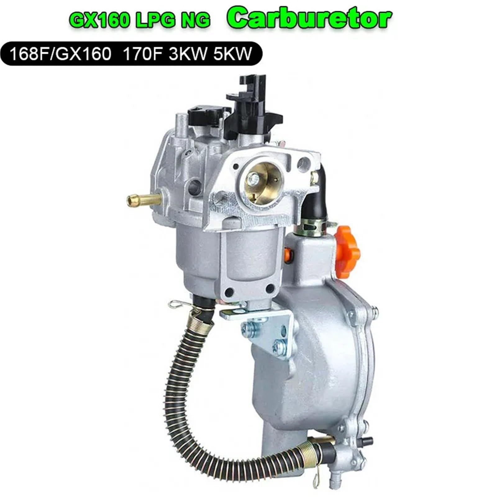 Carburador de Motocicleta Kit de conversión carburador Combustible Dual para Motor GLP/NG, Compatible con motosierras GX160, GX200, 168F, 170F, 3KW y 5KW, cortadoras césped Filtro de Gasolina