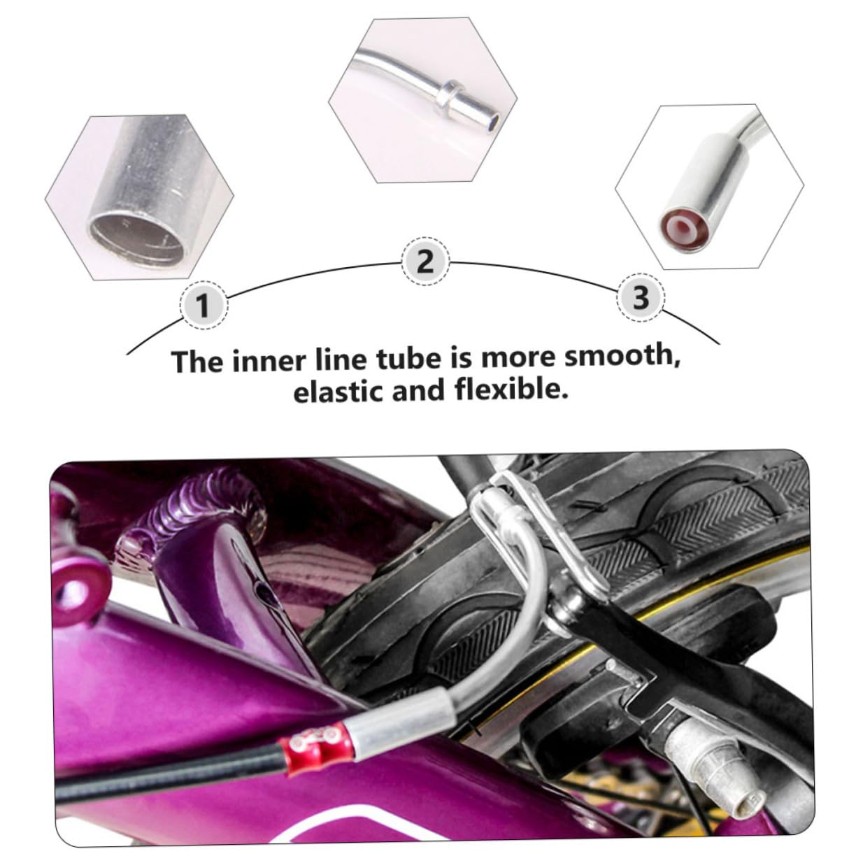 VICASKY 20Pcs Brake Cable Guide Tubes for Mountain and Road Bicycles Durable Elbow Inner Tubes Bike Repair Supplies for Weather Resistant Components