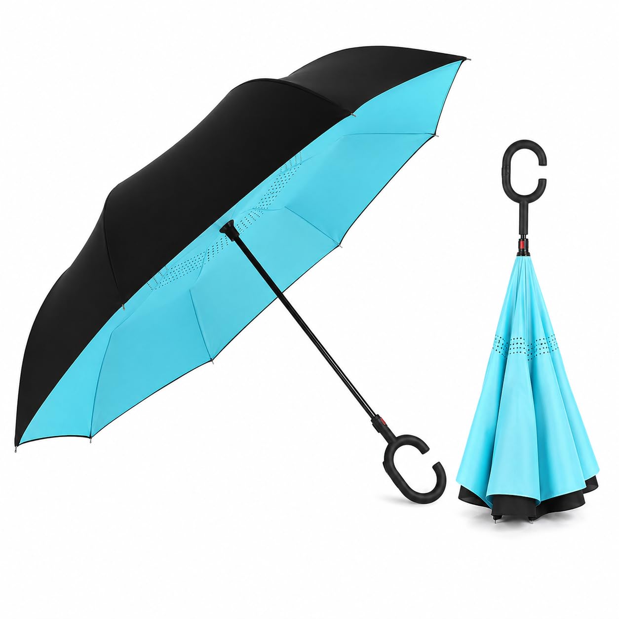 Reverse Folding Umbrella, Windproof Double Layer Inverted Umbrella with C-Shaped Handle, Upside Down Compact Travel Umbrella for Rain, UV Protection, Car, Outdoor & Daily Use-image-45