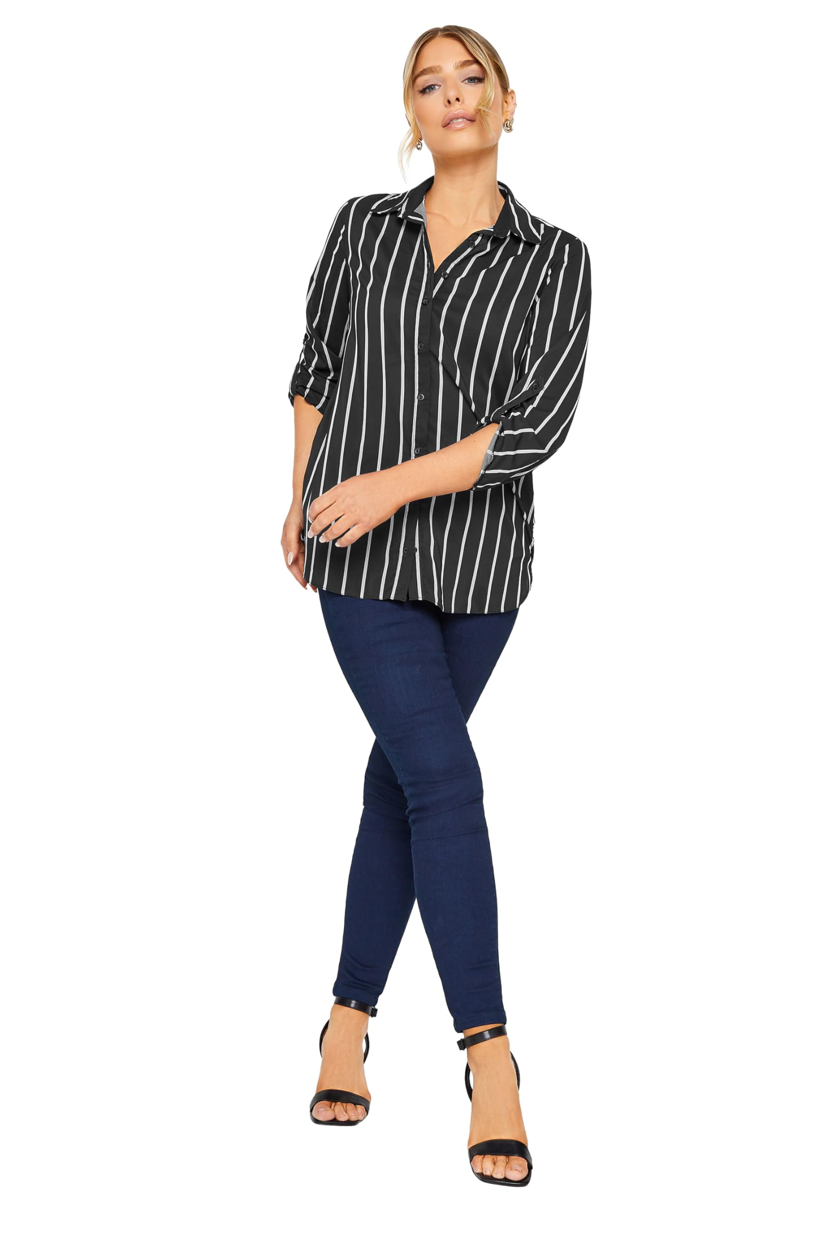 M&Co Women's Black 3/4 Sleeve Blouse In | Size: 18