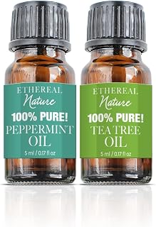 Ethereal Nature Pure Essential Oil 2 Pack- Best Sellers (Tea Tree & Peppermint)