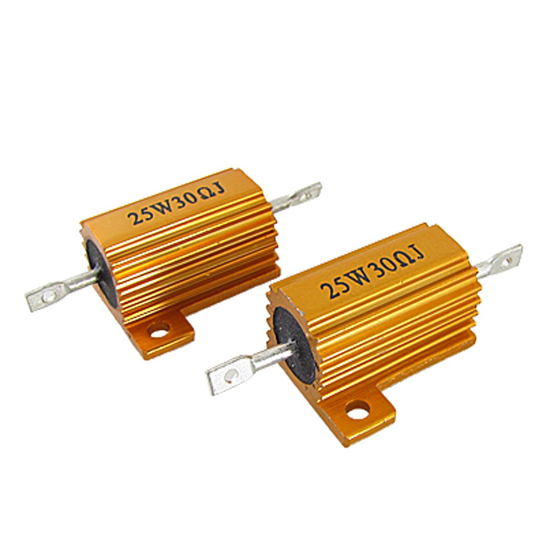 sourcingmap 2 Pcs Aluminum Clad Wire Wound Resistors 25W 30 Ohm 5%
