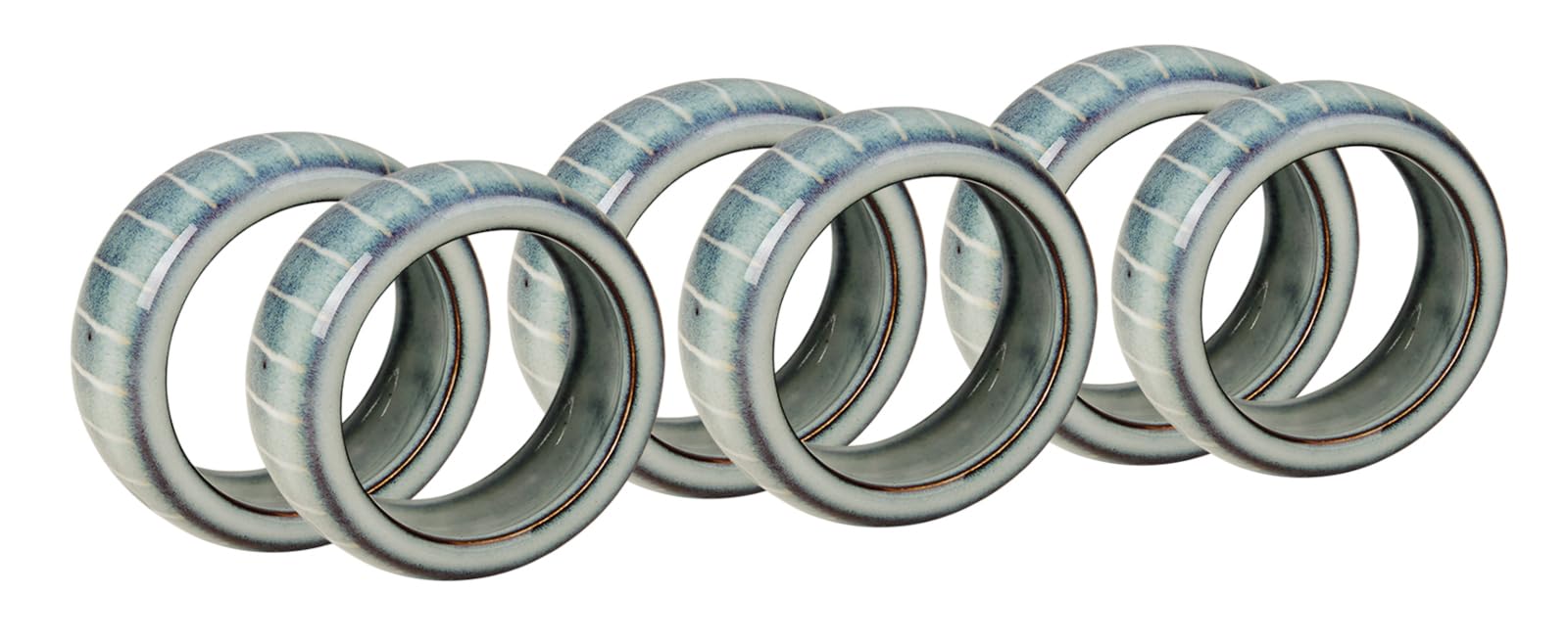 Broste Copenhagen Nordic Sea Serviettenring Soft Blue 6er Set