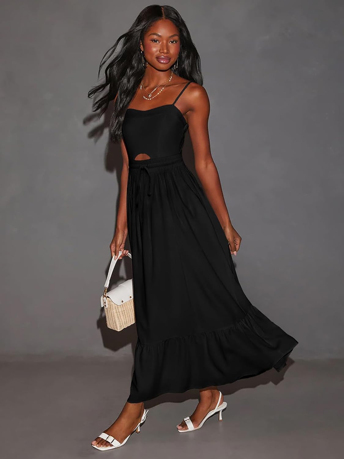 Maxi Skirt for Women Boho Casual Flowy Long Skirts with Pockets High Waisted Ruffle Tiered Fall Outfits Trendy - Image 4