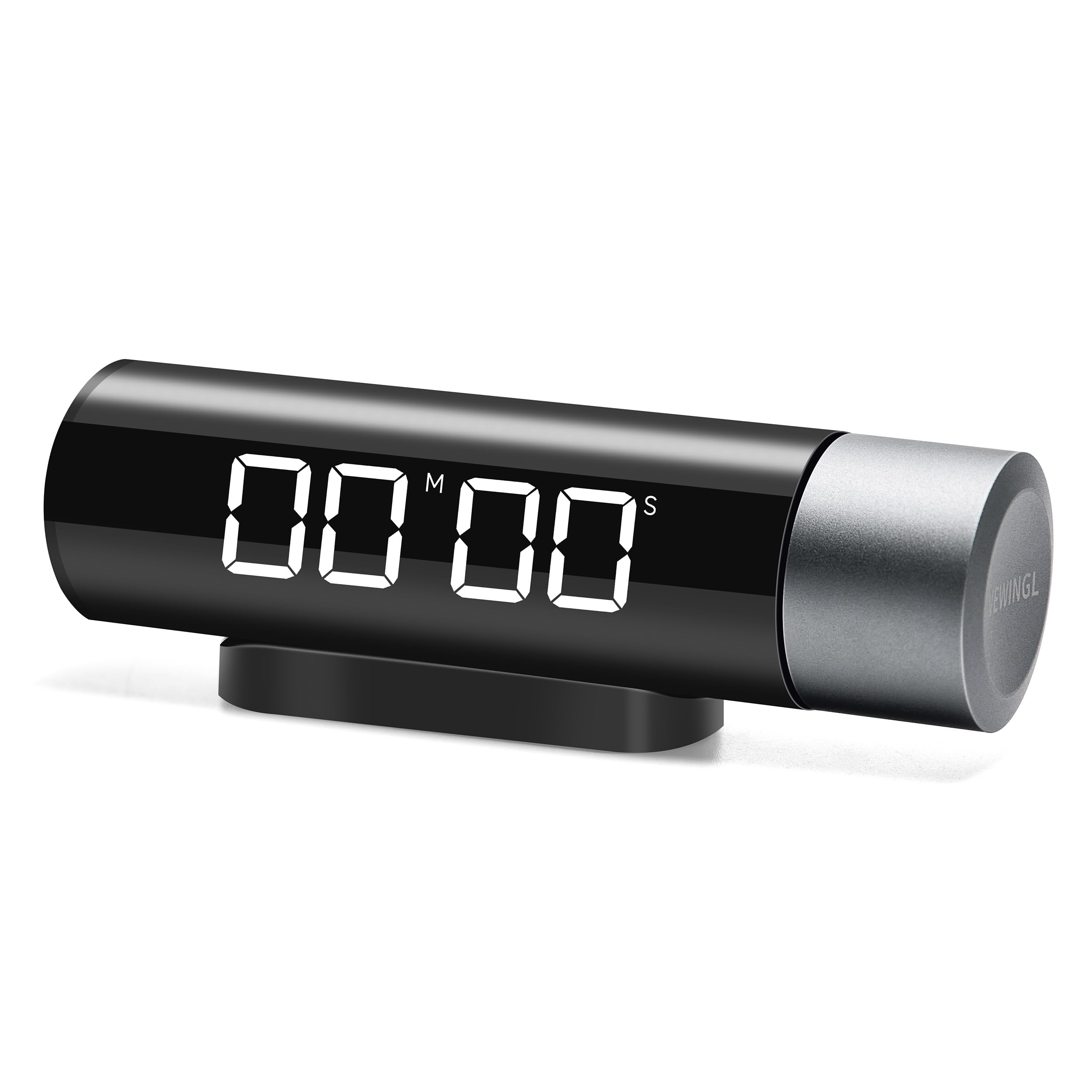 VEWINGL Cylindrical Timer, Rotating Knob Timer, Aesthetic Magnetic Kitchen Timer with LED Display, Count Up & Down, Pause and Resume, Ideal for Tasks, Work, Kids' Learning, Cooking, Gray, Tr-5263