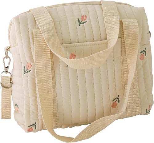 Miniatura 13 de Bolsa de pañales para bebé, bolsa de almacenamiento para cochecitos, organizador de pañales para bebés, bolsas para mamá, bolsa bordada Con