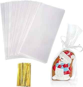 Clear Cellophane Treat Bags with Twist Ties
