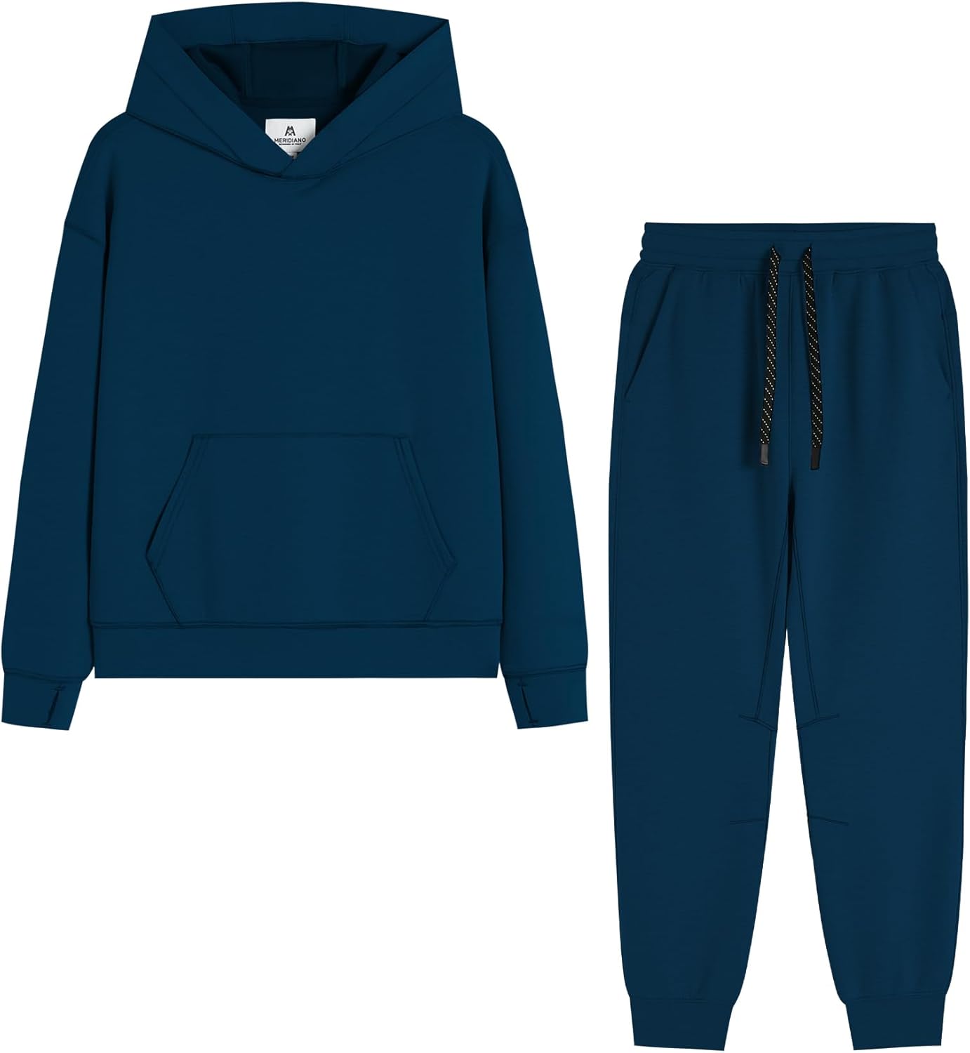 MERIDIANO Boys Sweatsuit 2 Piece Outfits Cozy Athletic Tracksuit Set Pullover Hoodie and Jogger Pants Kids Clothes Size 5-16